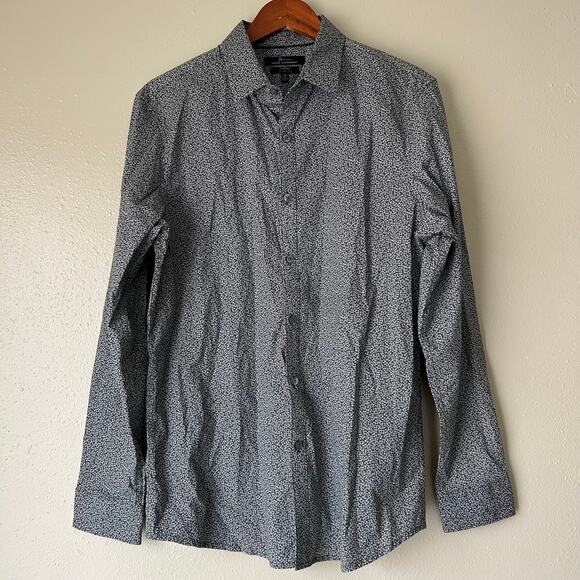 Marc Anthony Black Dainty Floral Button Up Size Medium - Picture 1 of 7